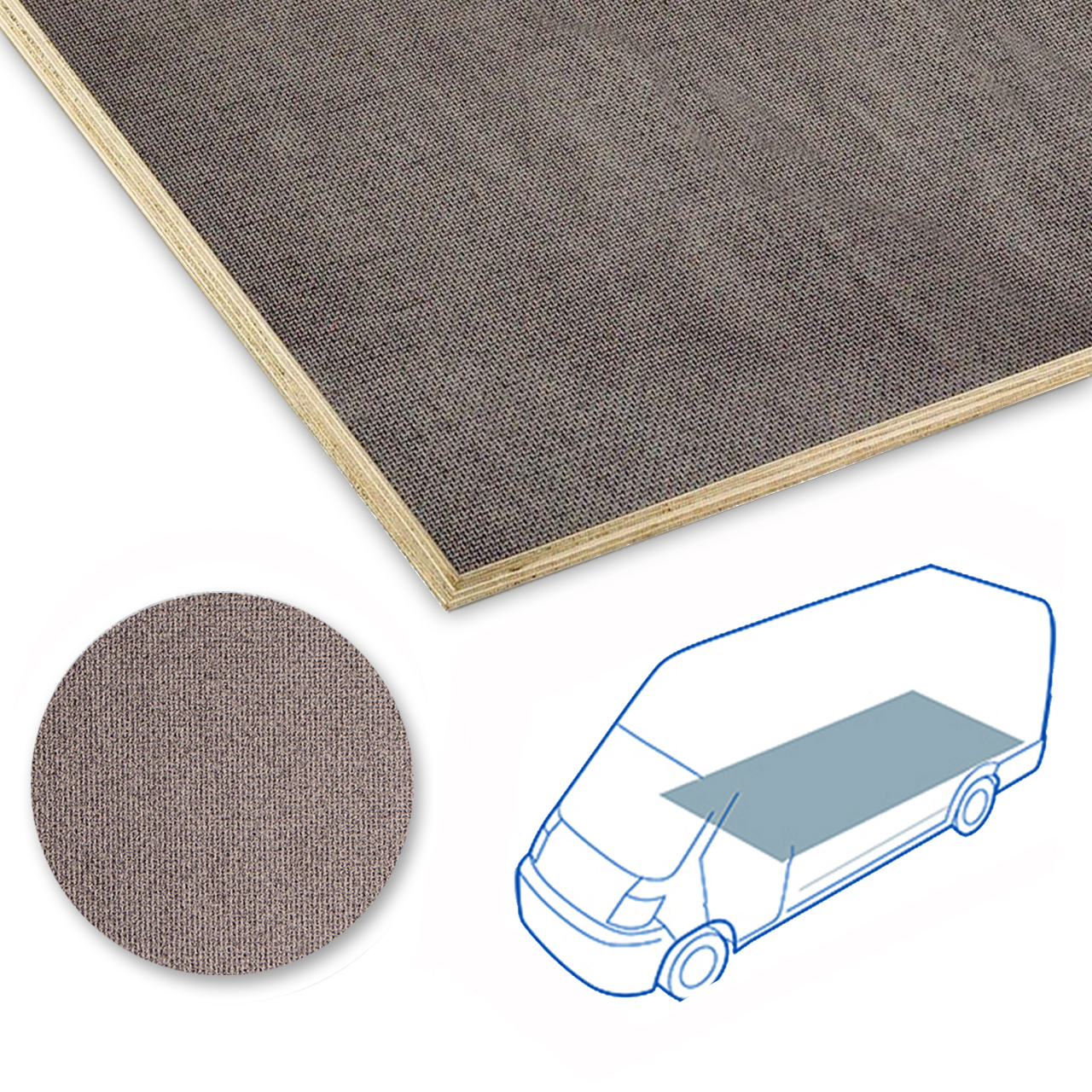 Podea Kore KoskiDeck granite de 9mm pentru CITROEN Jumpy Long 3275 L3 model 2016 -, cu tractiune fata, usi culisante pe partea dreapta si usi spate cu deschidere laterala