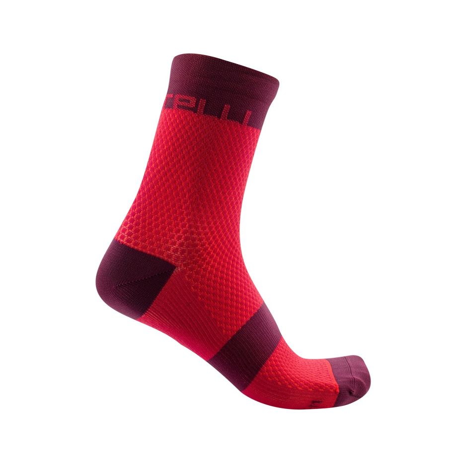 Sosete Castelli Velocissima 12 de dama Rosu/Visiniu L/XL 39-41