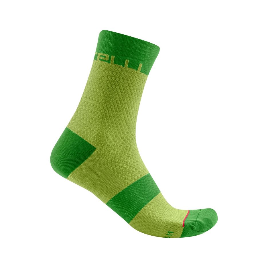 Sosete Castelli Velocissima 12 de dama Galben Fluo/Verde S/M 35-38