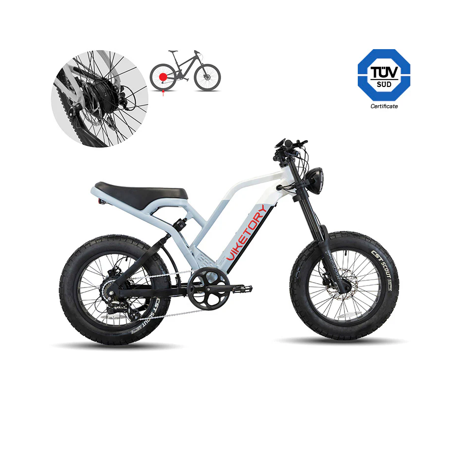 Bicicleta electrica Fat-Bike Viketory 20 Albastru/Alb
