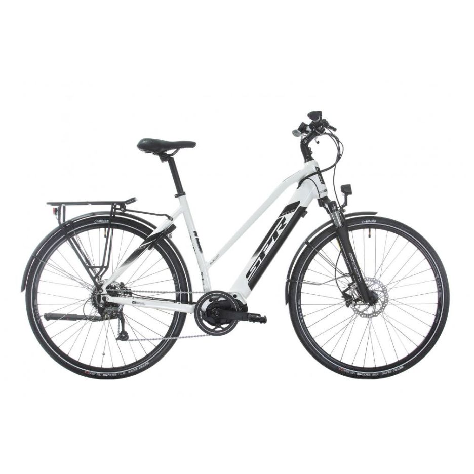 Bicicleta electrica Sprint E-Trekking Faster Plus Lady 28 Alb Lucios - 533mm