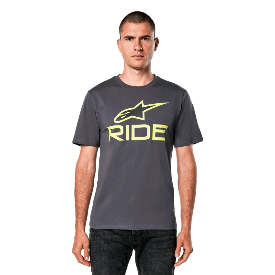 Tricou Alpinestars Ride 4.0 CSF Tee Charcoal/Lime/Black XXL
