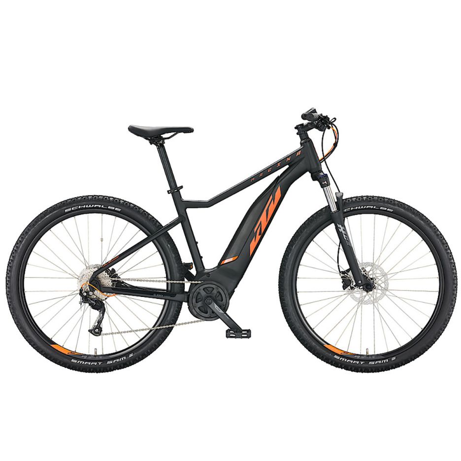 Bicicletă electrică KTM Macina Ride 591 LTD culoare negru, hardtail aluminiu Alloy 6061 cadru 29 inch, motor Bosch Active Plus Gen.3 50Nm, baterie 500Wh integrată în cadru Undercover, furcă Suntour XCM 100mm, frâne disc hidraulic Shimano MT200, vedere lat