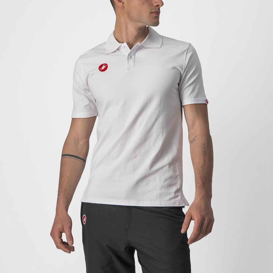 Tricou polo Castelli Race Day Alb M