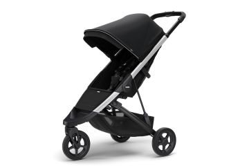 Carucior Thule Spring cu cadru argintiu + Copertina Thule Canopy MINDNIGHT BLACK
