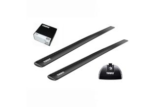 Bare transversale Thule Rapid System Wingbar Evo Black pentru VAUXHALL Adam, 3 usi Hatchback, model 2013 - prezent, Sistem cu prindere in puncte fixe