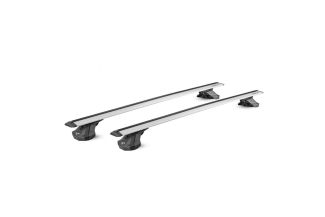 Sistem Bare transversale Green Valley RAPIDO aluminiu Crossbar Vento gri pentru MG 4, 5 usi Hatchback, model 2022-prezent, Sistem cu prindere pe plafon normal