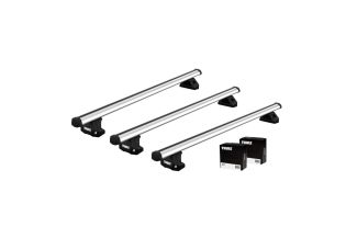 Bare transversale Thule Evo Fixpoint Profesional pentru FORD Transit Custom, 4 usi Van, model 2024 - prezent, Sistem cu prindere in puncte fixe (3 bare/set)