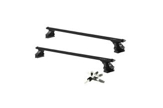 Sistem Bare transversale Green Valley RAPIDO aluminiu Crossbar Vento negre pentru Mazda 3 (BP sedan) 4 usi Hatchback, model 2019-prezent, Sistem cu prindere in puncte fixe (sistem antifurt inclus)