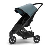 Carucior Thule Spring cu cadru negru + Copertina Thule Canopy TEAL MELANGE