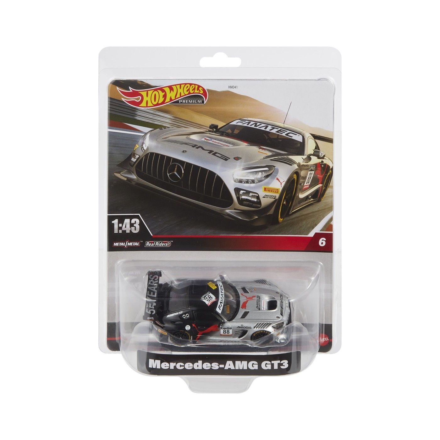 Hot wheels premium real riders masinuta metalica mercedes amg gt3 scar