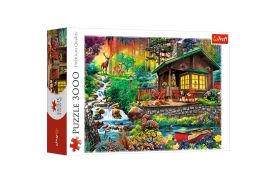 Puzzle trefl 3000 cabana din padure