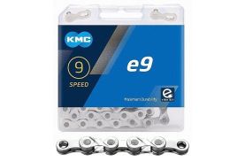 Lant KMC E9 Silver 9 viteze, 122 zale, Ebike, Argintiu