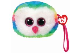 Gentuta de mana din plus ty 10cm bufnita multicolora