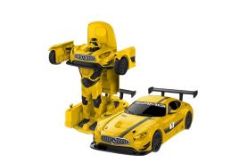 Masinuta metalica convertibila mercedes benz gt3 galbena cu scara 1 la 32