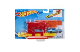 Hot wheels set lansator portabil rosu si masinuta