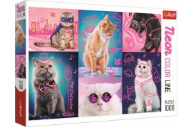 Puzzle trefl 1000 super pisici neon