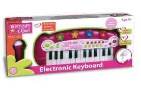 Bontempi orga electronica cu microfon si efecte luminoase roz