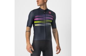 Tricou cu maneca scurta Castelli Endurance PRO, Bleumarin/Roz/Galben Fluo, M
