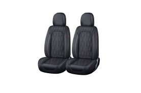 Huse auto premium 5 locuri Carguard Deluxe piele ecologică perforată - negru