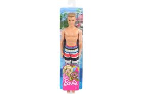 Papusa ken la plaja blond cu costum de baie multicolor