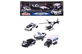 Majorette set 5 vehicule de politie metalice 7.5cm