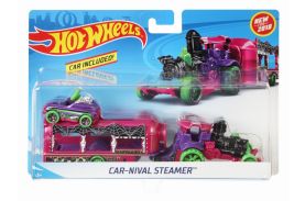 Set camion si masina sport hot wheels car nival steamer