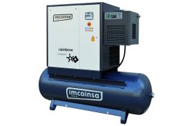 COMPRESOR CU SURUB RAINBOW COMPACT 10HP/270 L CU DESECATOR,270 L 7.5 KW PRES.10 ATM DEB 1000 L/Min TRIFAZIC 210 KG