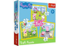 Puzzle trefl 3in1 peppa pig o zi aniversara