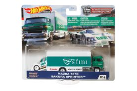 Hot wheels transportator sakura sprinter cu masinuta mazda 787b scara 1:64