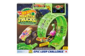 Hot wheels monster truck pista cascadorilor in bucla fosforescenta