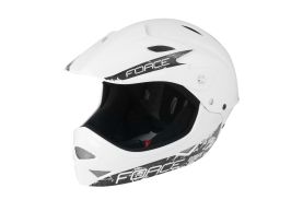 Casca Force Downhill Junior Alb lucios S-M (54-58 cm)