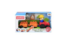 Winfun tractoras cu remorca si figurina fermier