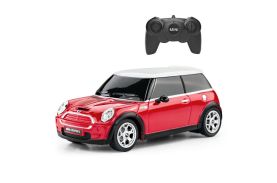 Masina cu telecomanda mini cooper rosie cu scara 1 la 24