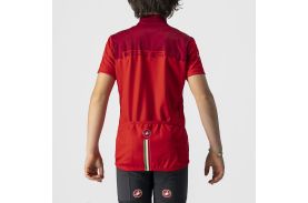 Tricou cu maneca scurta Castelli Neo Prologo, pentru copii, Rosu/Visiniu, 4A