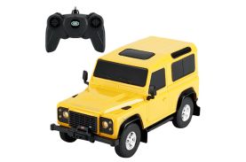 Masina cu telecomanda land rover defender galben cu scara 1 la 24