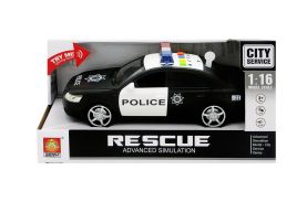 Masinuta de politie neagra cu frictiune sunete si lumini scara 1 la 16