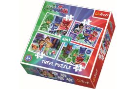 Puzzle trefl 4in1 echipa pj mask