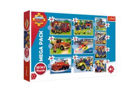 Puzzle trefl 10in1 pompierul sam - salvarile pompierului sam