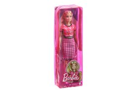Papusa barbie fashionista blonda cu tinuta casual roz