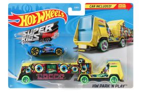 Set camion si masina sport hot wheels park and play