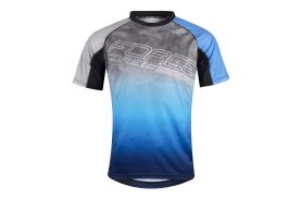 Tricou ciclism Force MTB Core, gri/albastru, L