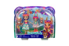 Enchantimals set papusi surori si animalutele lor  danessa deer si sprint si danetta deer si fleet