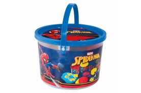 Galetusa cu 4 borcanase de plastilina si accesorii de modelat spiderman