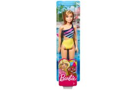 Papusa barbie satena cu costum de baie multicolor