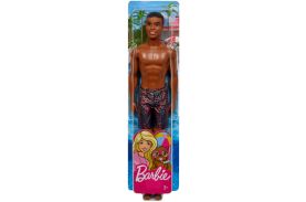 Papusa ken la plaja afroamerican cu costum de baie multicolor