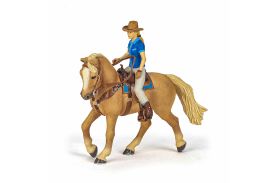 Papo figurina set cowgirl (vacarita) pe cal usa