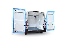 Usi spate din ABS pentru VOLKSWAGEN TRANSPORTER T6.1 2004- ,  Ampatament: 3000(L1),  dimensiuni compartiment incarcare: 2543x1410(H1), Cu usa glisanta pe partea stanga (volan pe partea dreapta)