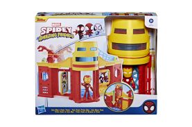 Spidey si prietenii extraordinari scena de joaca turnul lui iron man  si figurina iron man 10cm