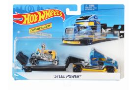 Set camion si masina sport hot wheels steel power